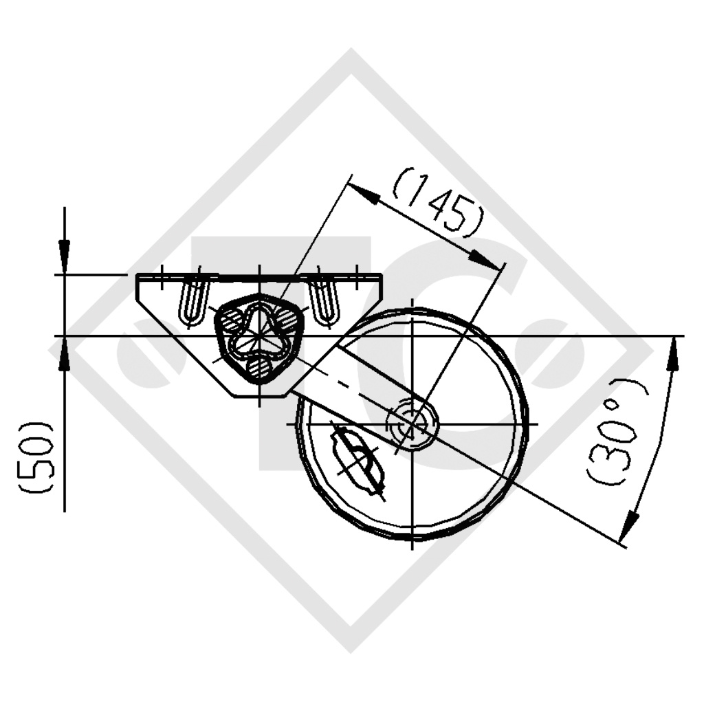 Braked axle 450kg BASIC axle type B 700-5