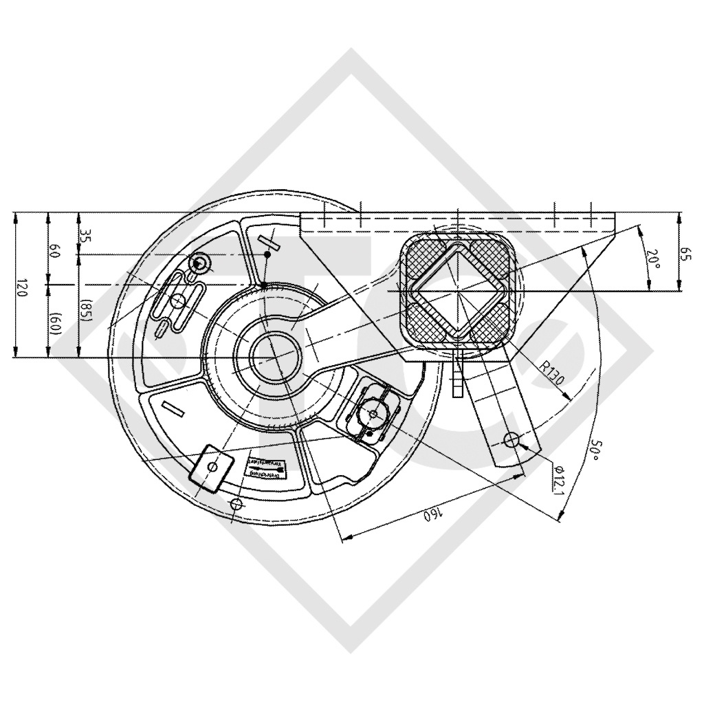 Achse gebremst SWING 1800kg Achstyp CB 1805, 46.32.368.344