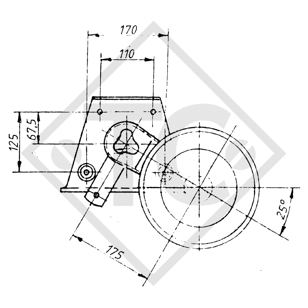 Eje con freno 1300kg EURO1 tipo de eje B 1200-5, Bürstner