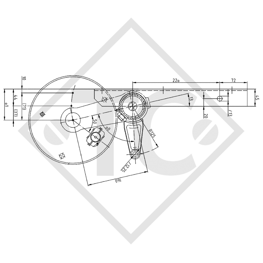 Halbachsen gebremst 1050kg Achstyp DBST 1054 (Paar) 45.21.379.473 und 45.21.379.474