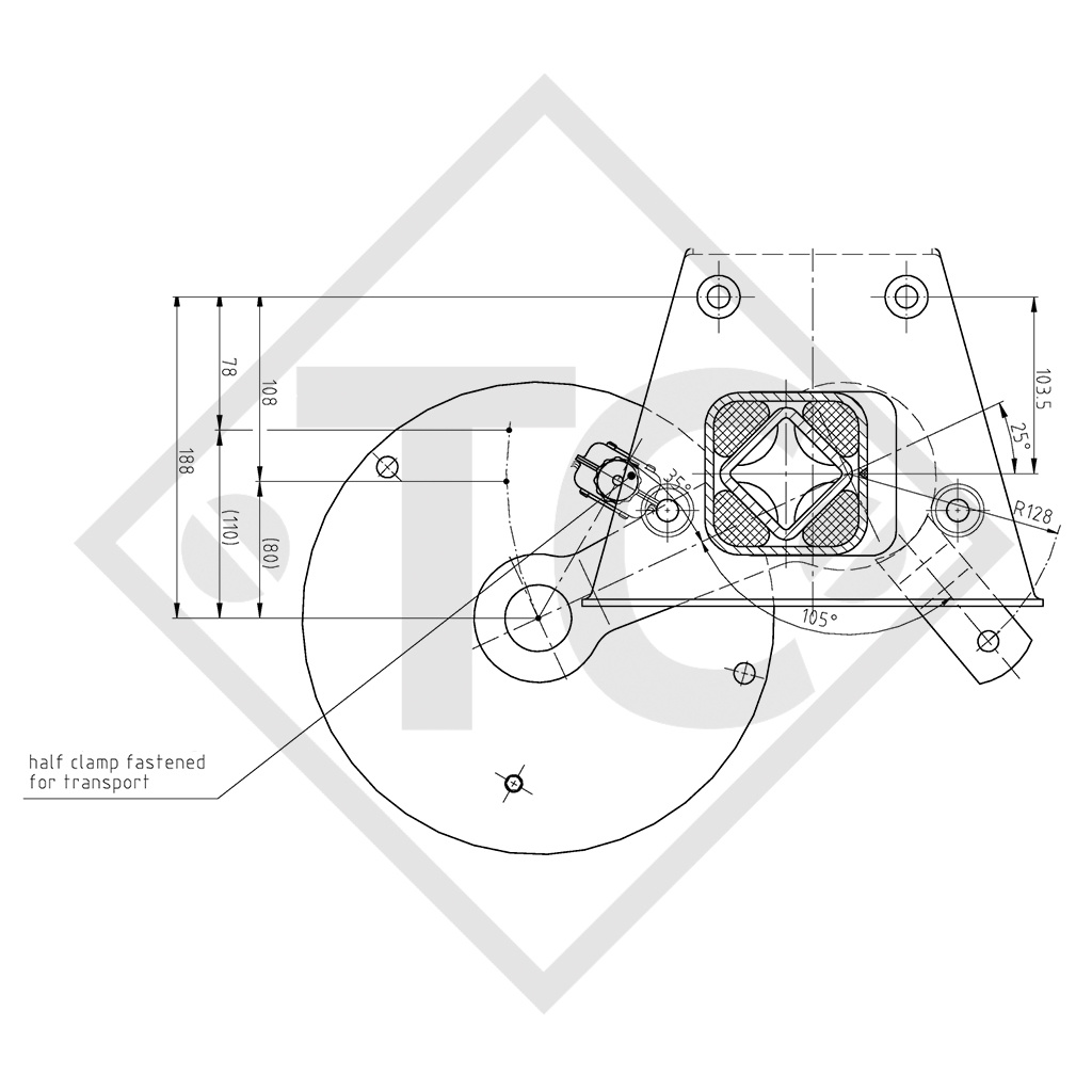 Achse gebremst SWING 1700kg Achstyp SCB 1605, 46.29.368.907, 4024036