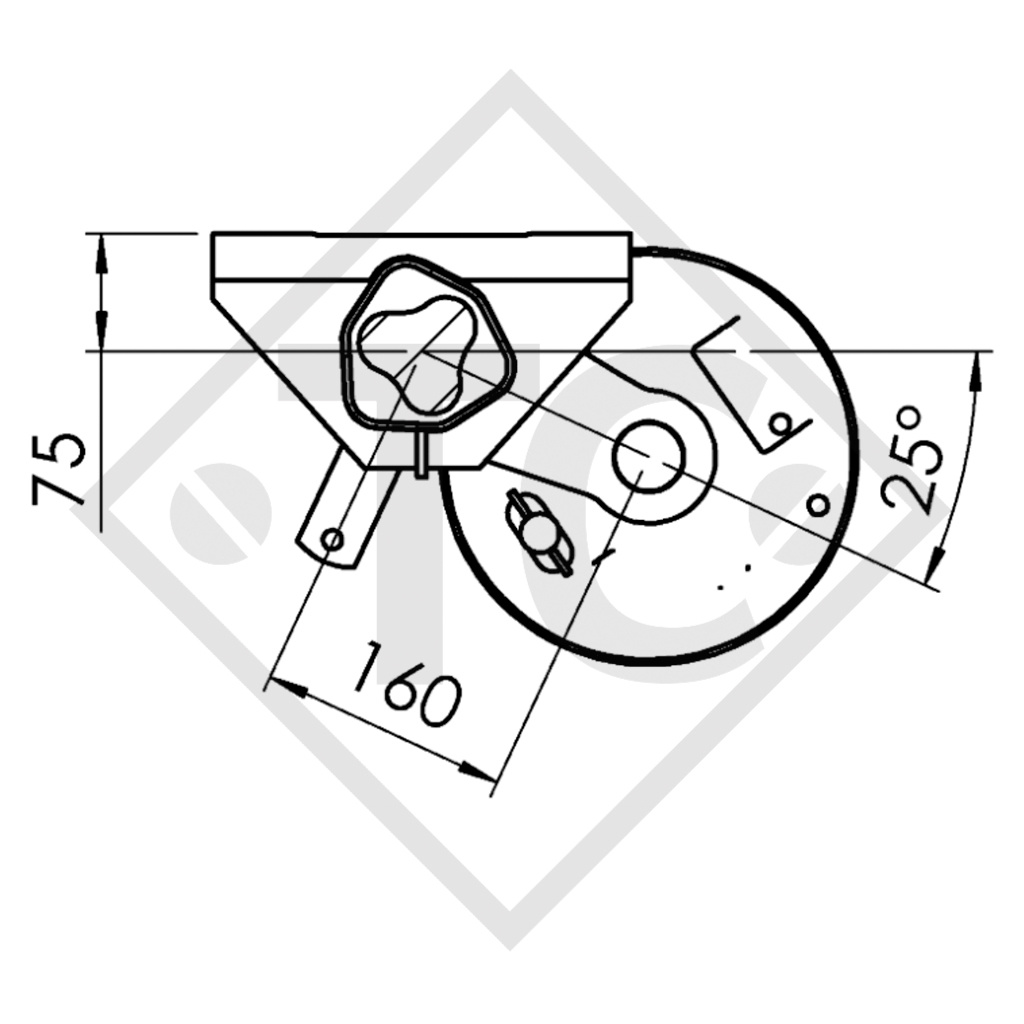 Essieu BASIC 1800kg freiné type d'essieu B 1800-9, Humbaur 1903099A