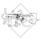 Braked axle 1350kg COMPACT axle type B 1200-6 with top hat profile 130mm, Lider