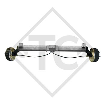 Braked axle 1350kg COMPACT axle type B 1200-6 with top hat profile 130mm, Lider