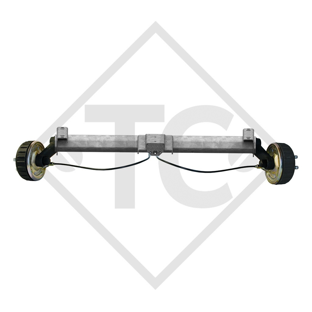 Braked axle 1350kg COMPACT axle type B 1200-6 with top hat profile 130mm, Lider