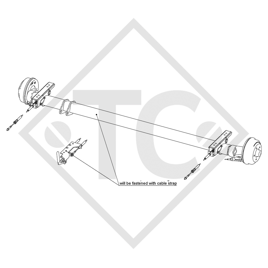 Essieu SWING 1500kg freiné type d'essieu CB 1505, 46.27.379.776