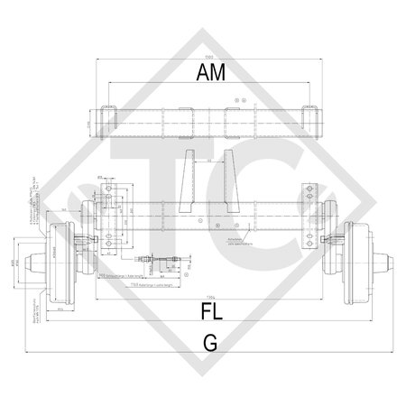 Braked axle 2100kg SWING axle type CS 2106, 46.37.373.035