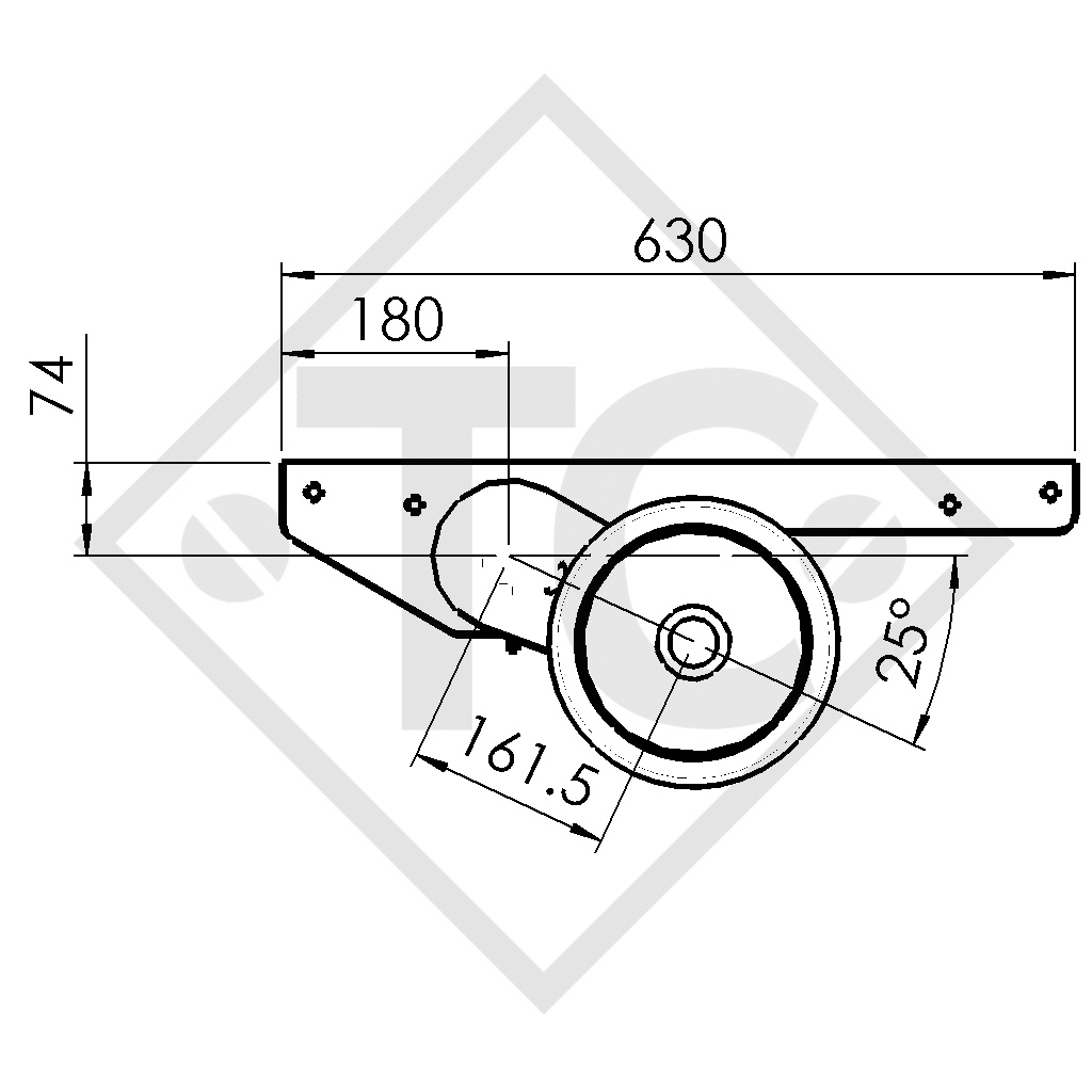 Assale frenato 1500kg COMPACT tipo di assale B 1600-3