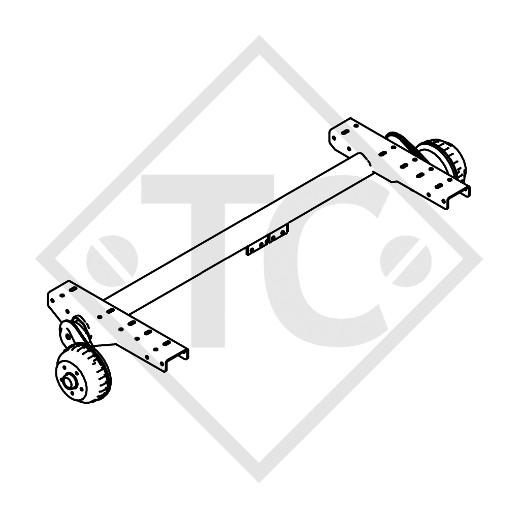 Braked axle 1500kg COMPACT axle type B 1600-3