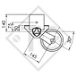 Unbraked axle 750kg PLUS OPTIMA axle type 700-5 with shackle and high axle bracket