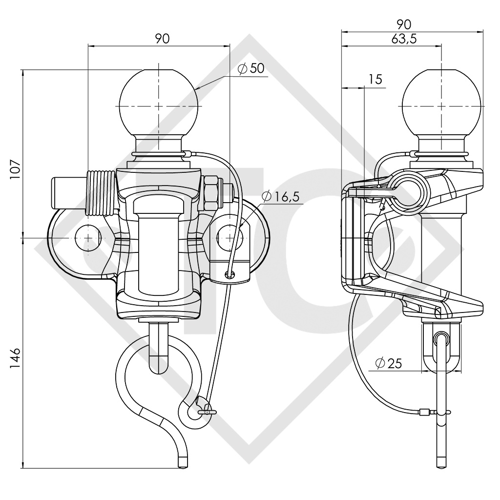 Attelage universel 3.5 t E40TC