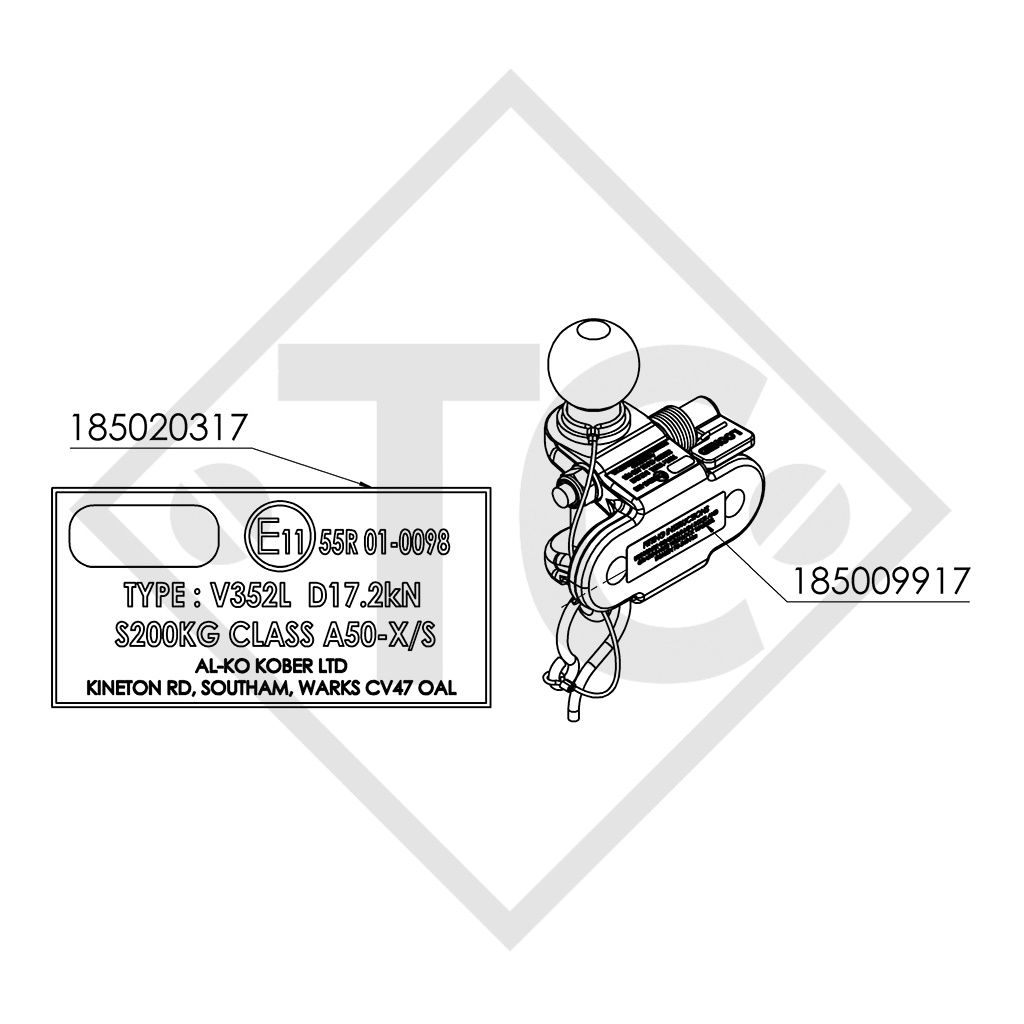 Dispositivos bola bulón universal de 3.5 t E40TC