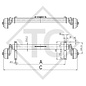 Braked axle 1300kg BASIC axle type B 1200-6 with tandem adapter bracket from top