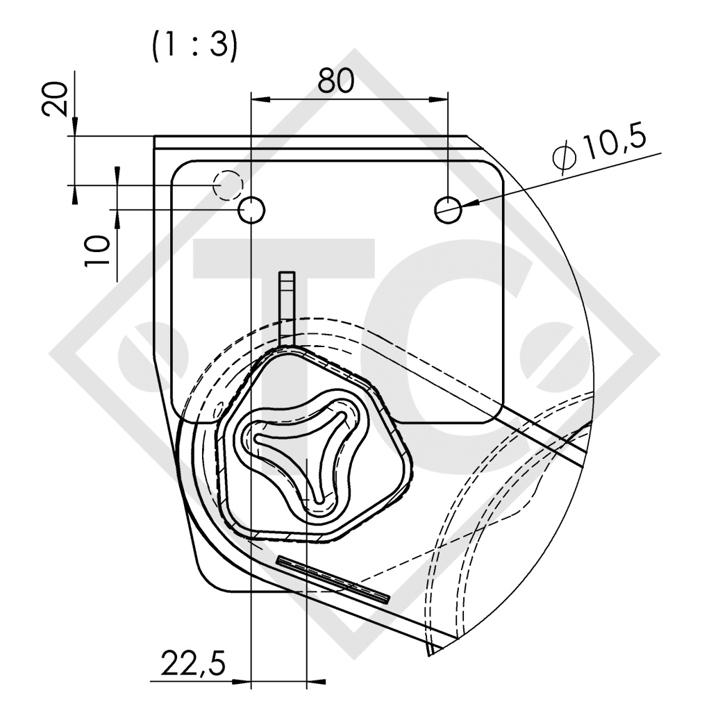 Assale frenato 1000kg EURO COMPACT tipo di assale B 850-10, Anssems