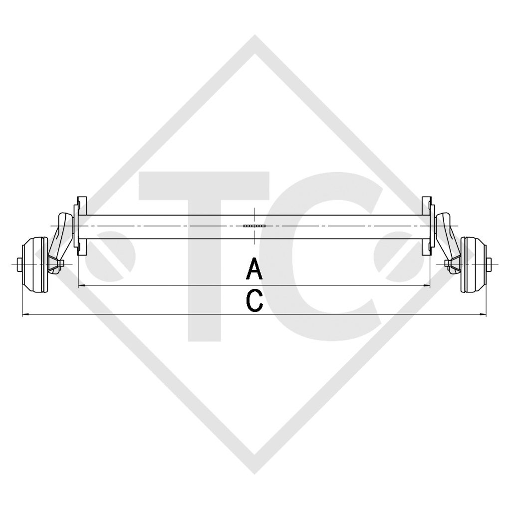 Eje con freno 1100kg EURO Plus tipo de eje B 1000-5