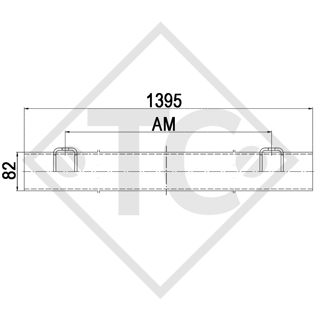 Eje sin frenos 1500kg tipo de eje DB 1500, 45.27.000.402