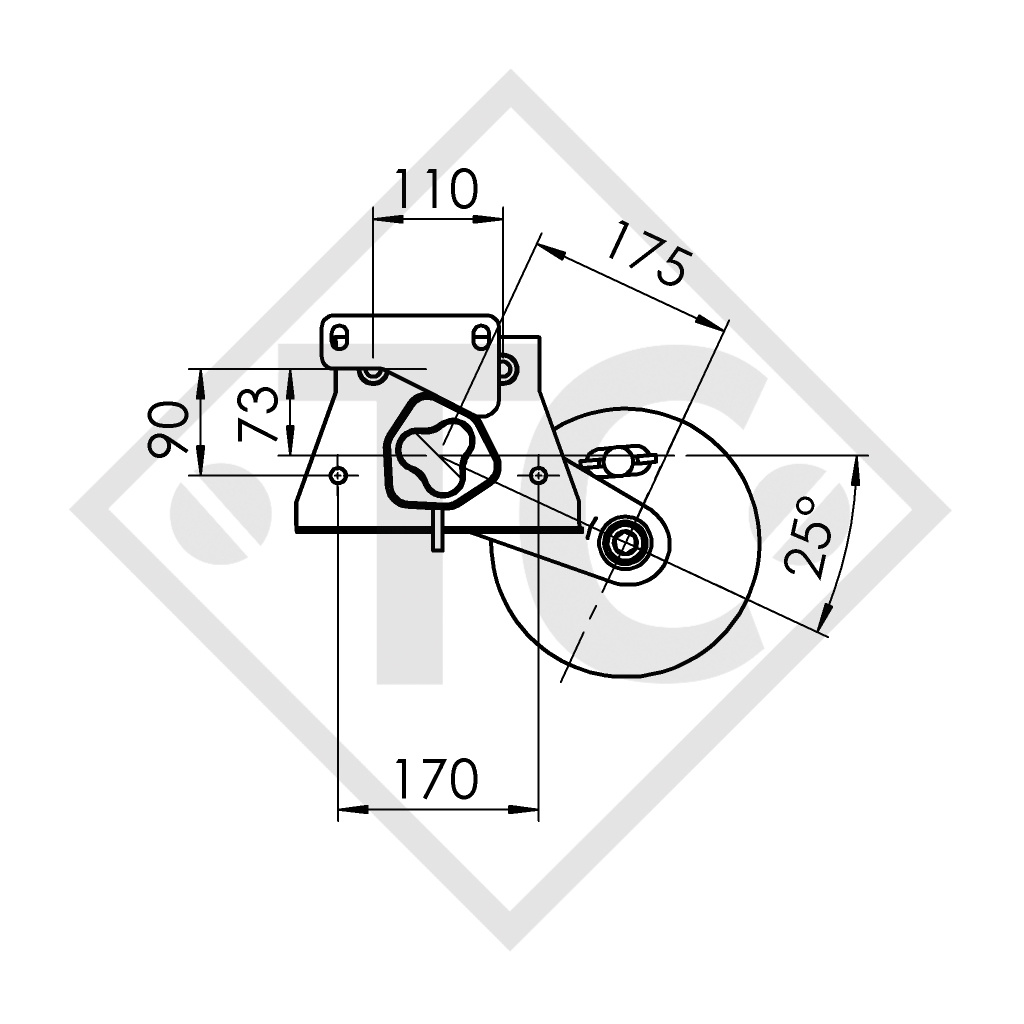 Achse gebremst 900kg EURO1 Achstyp B 1000-3, Bürstner 450TM