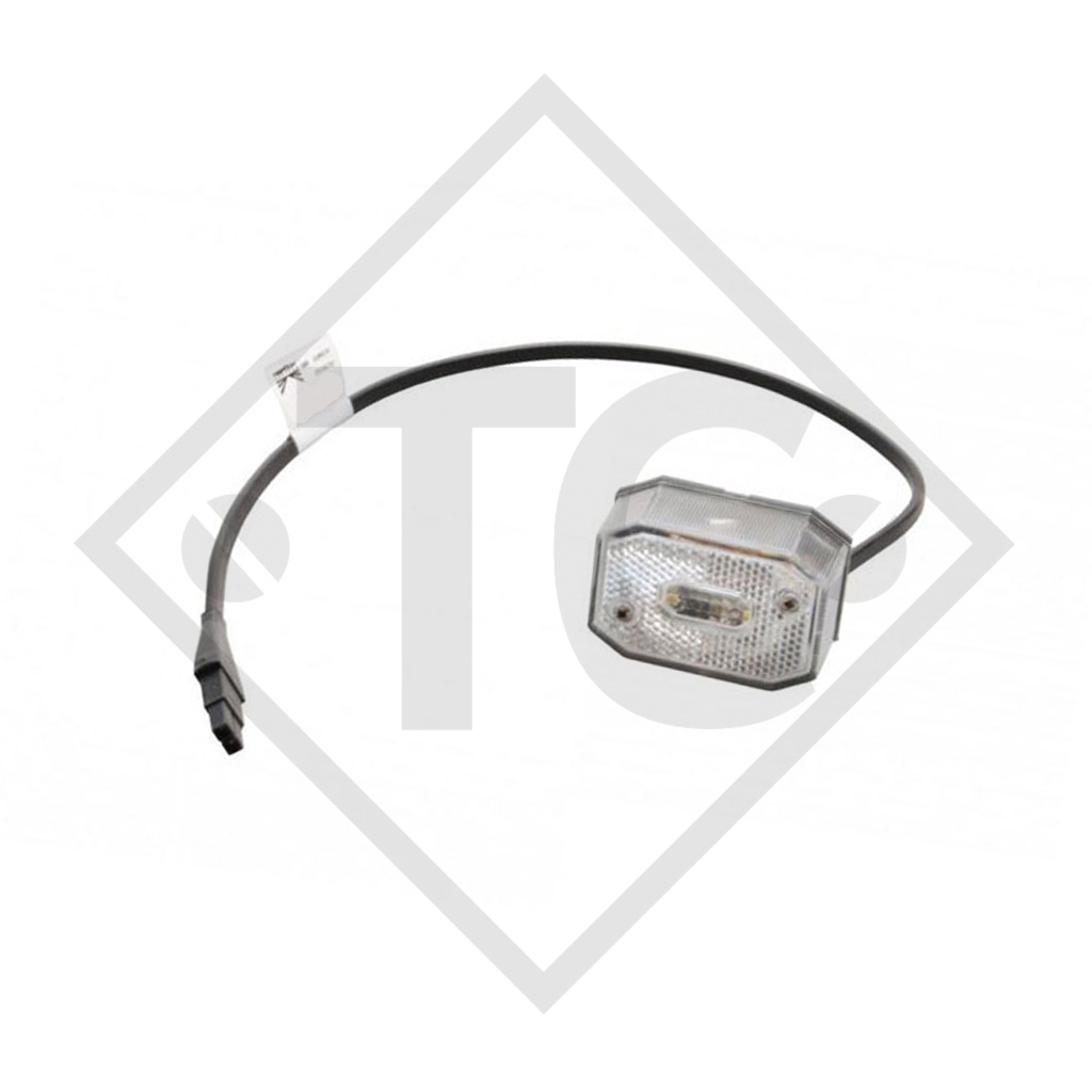 Aspöck Feu De Position Blanc Flexipoint - Câble 0,5m - Pour Remorques Et Porte-Bateaux