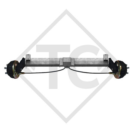 Braked tandem front axle 1350kg BASIC axle type B 1200-6 with top hat profile 90mm - Unit price for 10 pieces