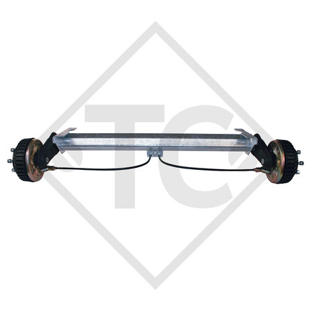 Braked axle 1500kg BASIC axle type B 1600-3  - Unit price for 10 pieces