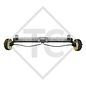 Braked tandem front axle 1600kg BASIC axle type B 1600-1 with top hat profile 90mm - Unit price for 10 pieces