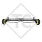 Braked tandem front axle 1600kg BASIC axle type B 1600-1 with top hat profile 130mm - Unit price for 20 pieces