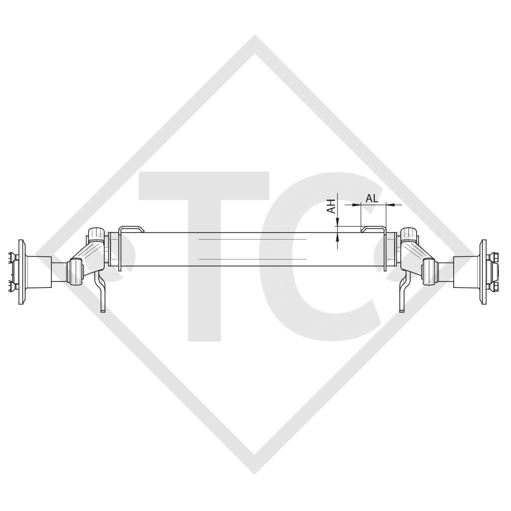 Unbraked axle 850kg axle type WAG 085 L