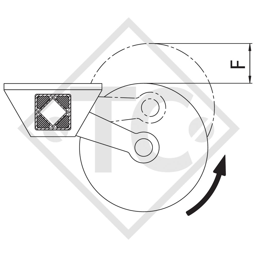 Essieu 850kg non freiné type d'essieu WAG 085 L