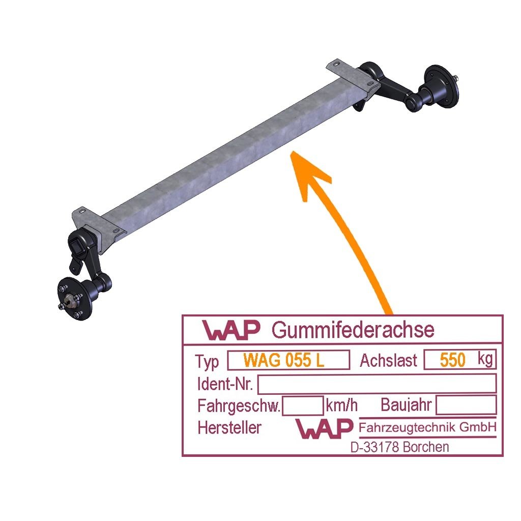 ASSALE SFRENATO 550KG WAG-L, TIPO DI ASSALE WAG 055 L