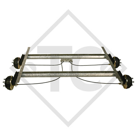 Braked tandem axle unit 2500kg EURO COMPACT axle type 2xB 1200-5