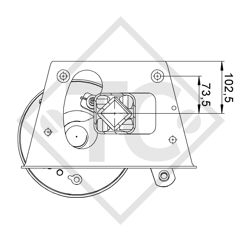 Braked axle SWING V-TEC 1500kg axle type SCB 1505, 46.27.379.925, 4013641