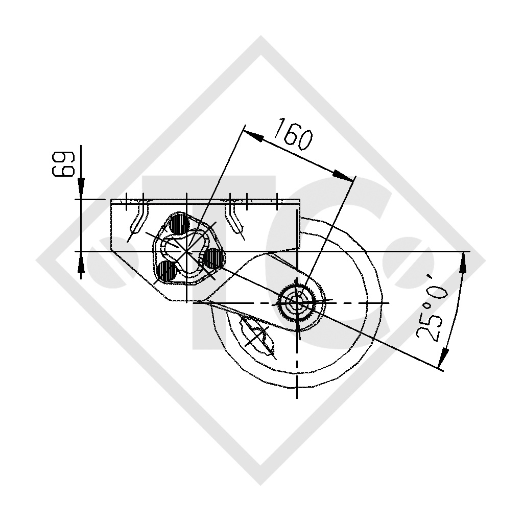 Assale frenato  1300kg EURO-Compact tipo di assale B 1200-5