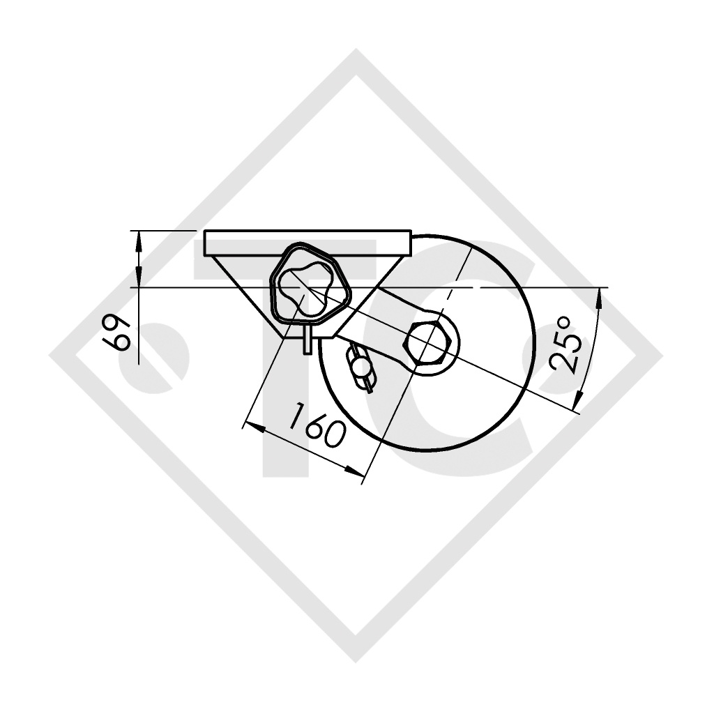 Essieu 1400kg EURO1 freiné type d'essieu B 1600-3