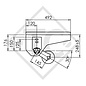 Eje sin freno 750kg PLUS OPTIMA tipo de eje 700-5 con soporte intermedio aumentado