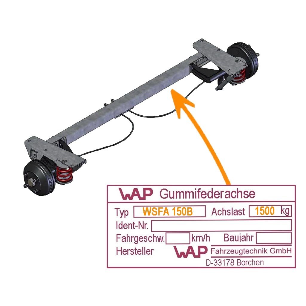 ACHSE GEBREMST 1500KG WSFA-B, ACHSTYP WSFA 150 B