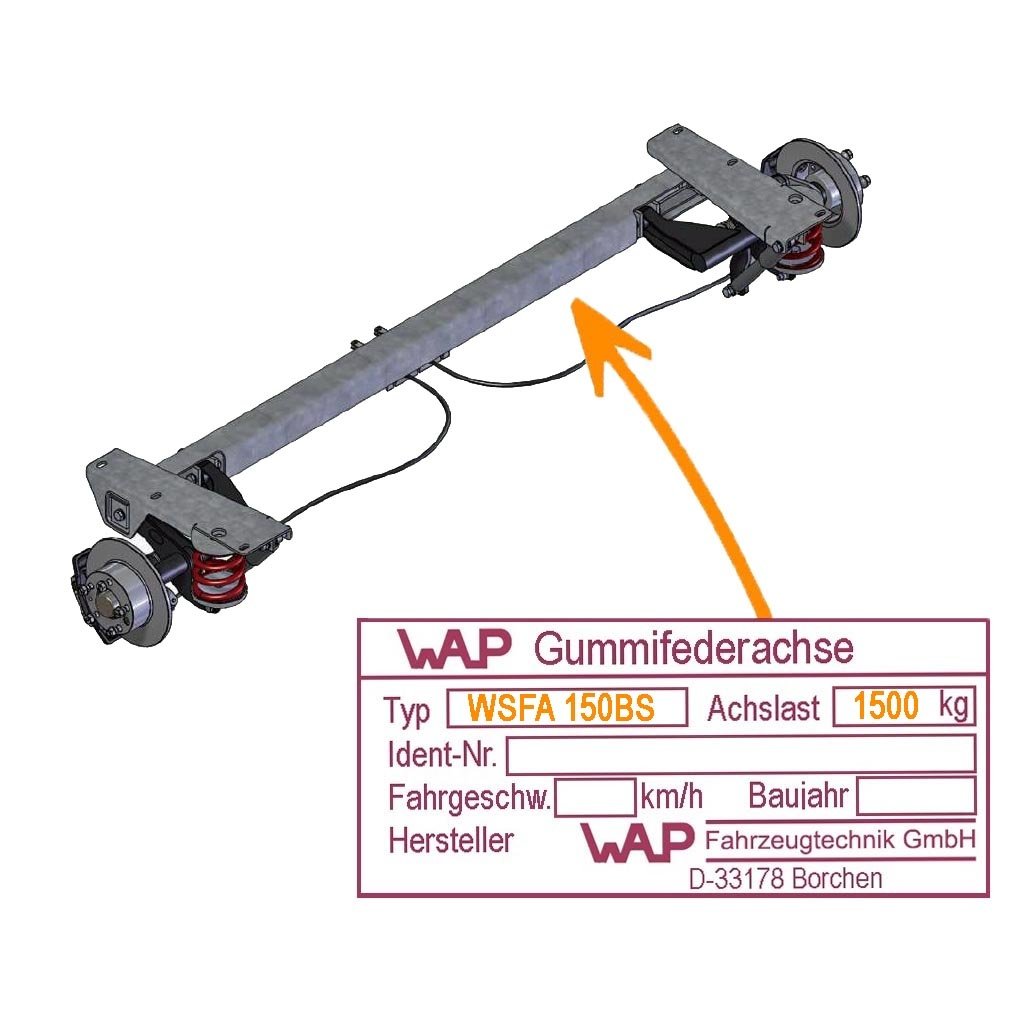 ACHSE GEBREMST 1500KG WSFA-BS, ACHSTYP WSFA 150 BS