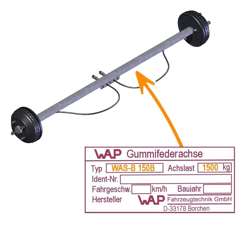 BRAKED AXLE 1500KG WAS-B, AXLE TYPE WAS 150 B