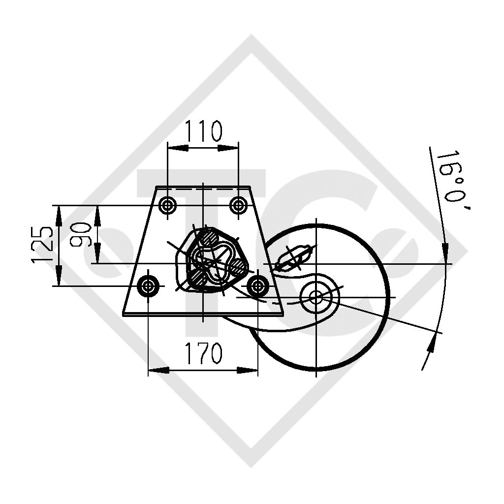 Braked axle 1300kg EURO Plus axle type DELTA SI-N 12, DETHLEFFS New Line NL 465 T