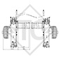 Semi eje abatibles hasta 270mm, tipo de eje ASB1800, eje sencillo 1800kg, tándem 3500kg