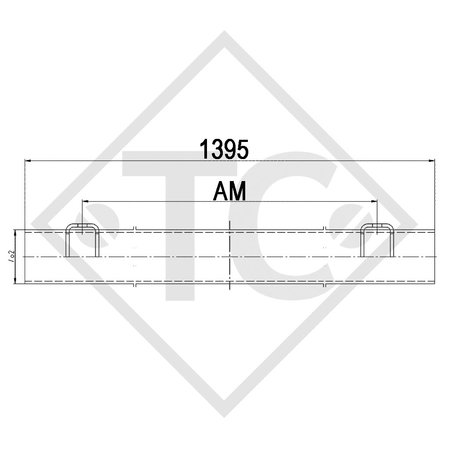 Axle without brakes 1500kg axle type DB 1500, 45.27.000.401
