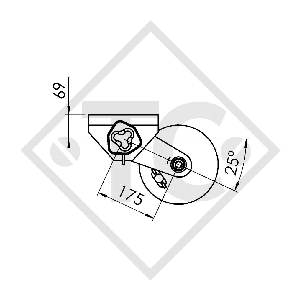 Essieu 1300kg EURO1 freiné type d'essieu B 1200-5