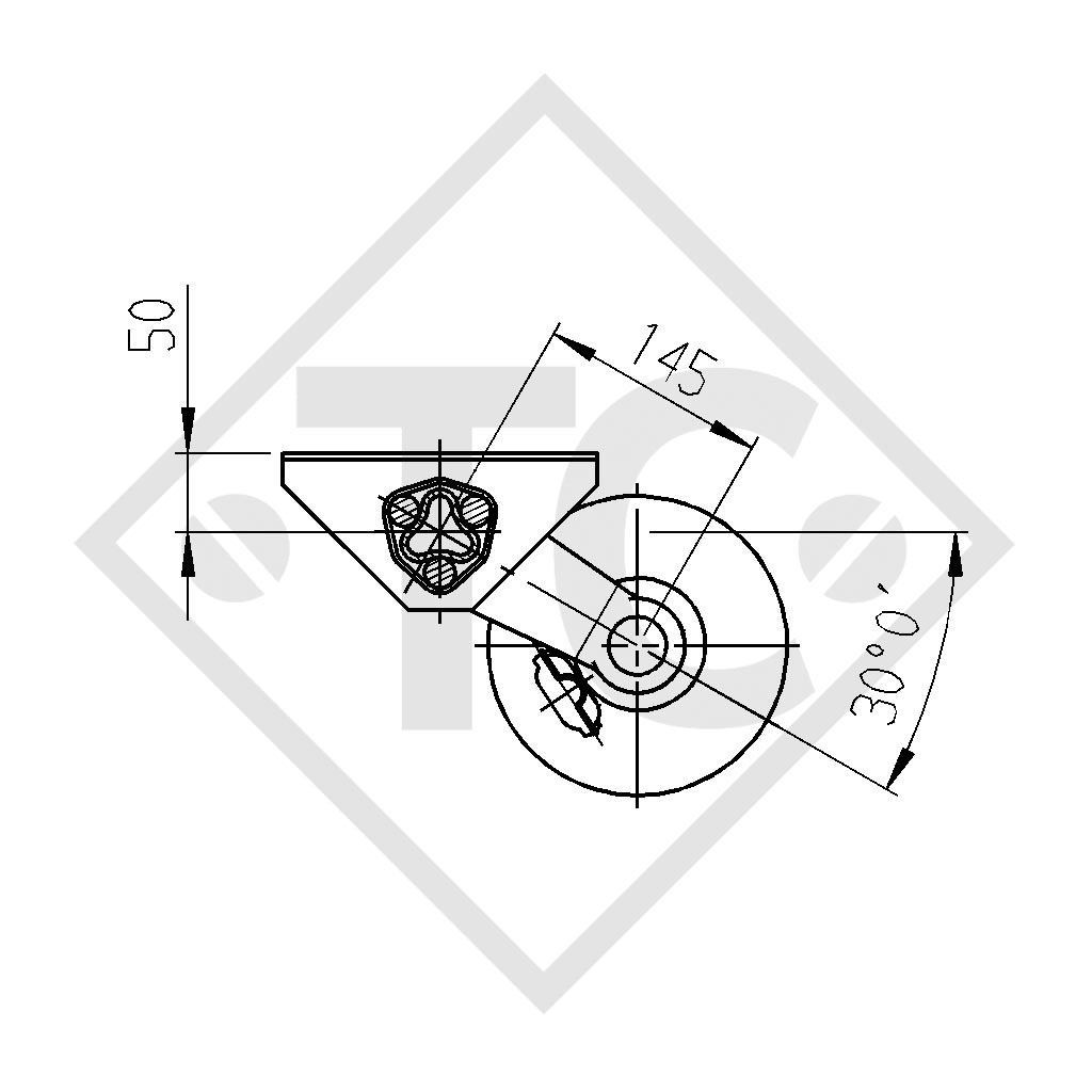 Essieu BASIC 750kg freiné type d'essieu B 700-5