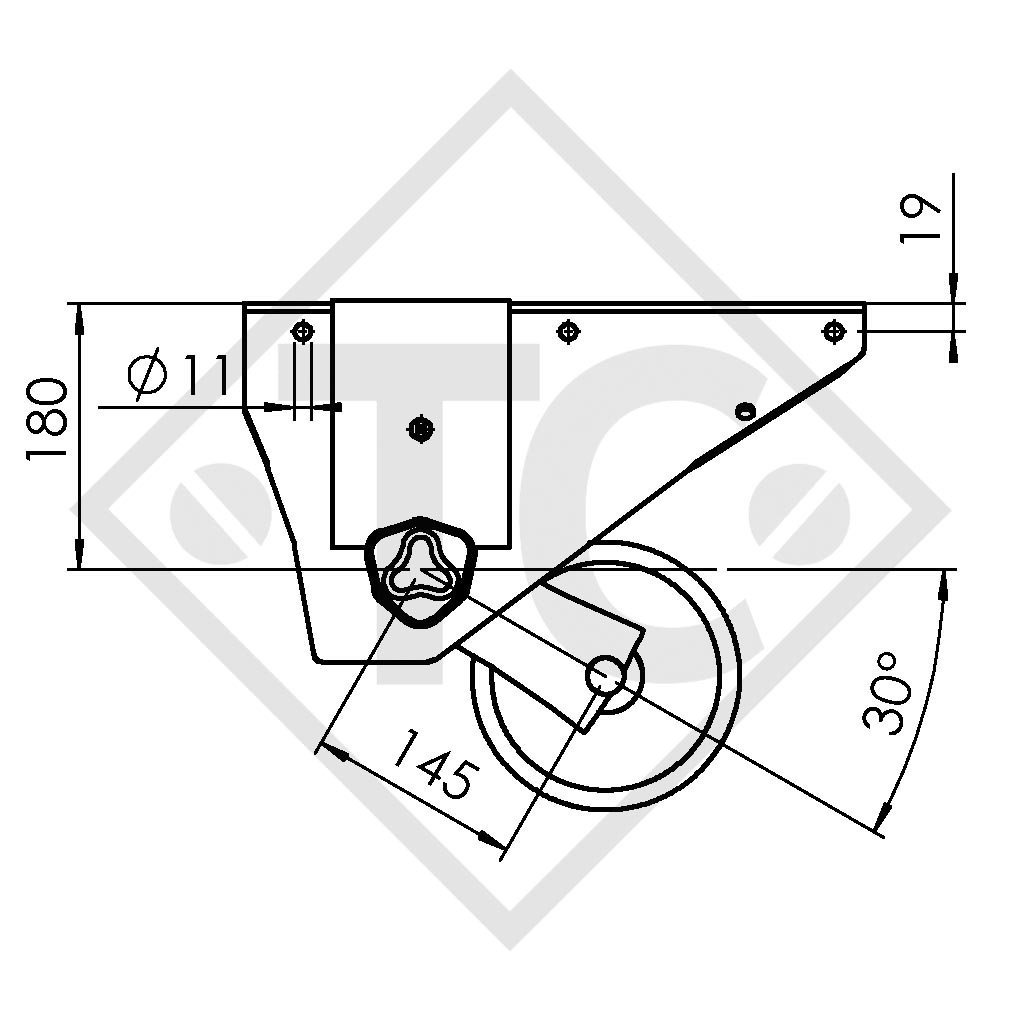 Unbraked axle 750kg PLUS OPTIMA axle type 700-5 with high axle bracket, Humbaur HA 75 B