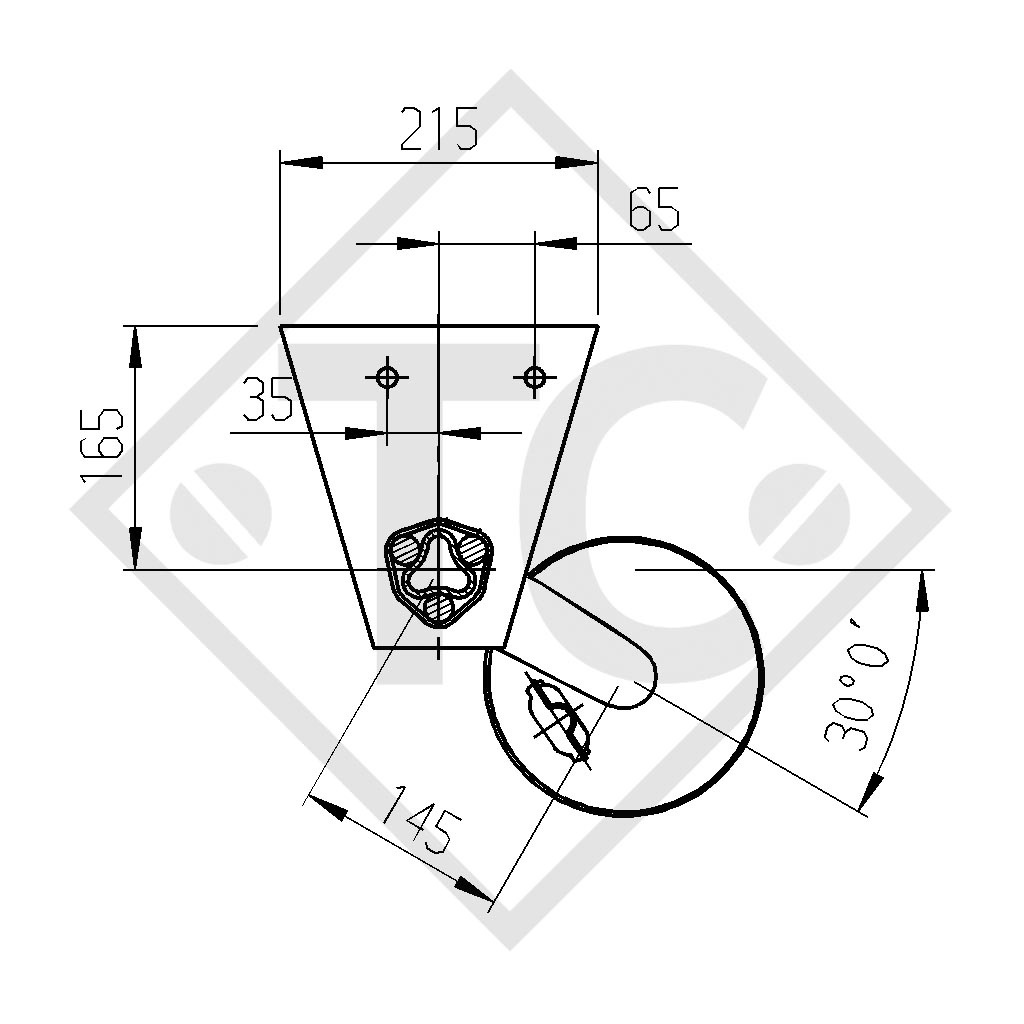 Eje con freno 750kg BASIC tipo de eje B 700-5