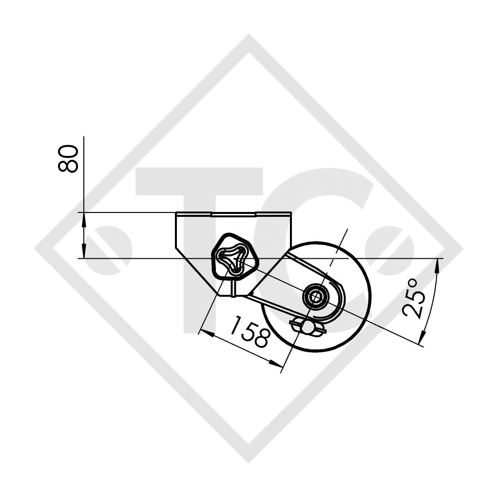 Eje con freno 850kg EURO COMPACT tipo de eje B 850-4, Brenderup