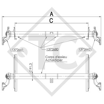 Achse BTR 5 AMC 1500kg Bürstner Elegance Type 2030
