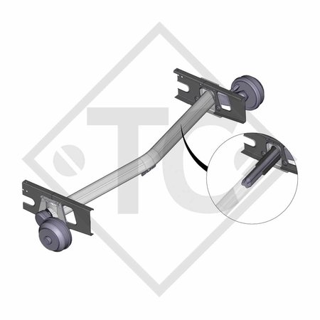 Braked axle 1700kg EURO1 axle type DELTA SIN 14-3, HYMER Nova 530k, EN532