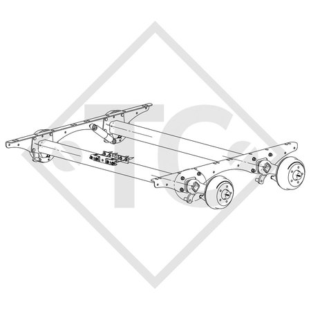 Braked tandem axle unit 2700kg SWING axle type CB 2/1355, 4014505