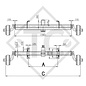 Braked axle 750kg axle type B 700-5 with top hat profile 90mm