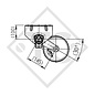 Braked axle 750kg axle type B 700-5 with top hat profile 90mm